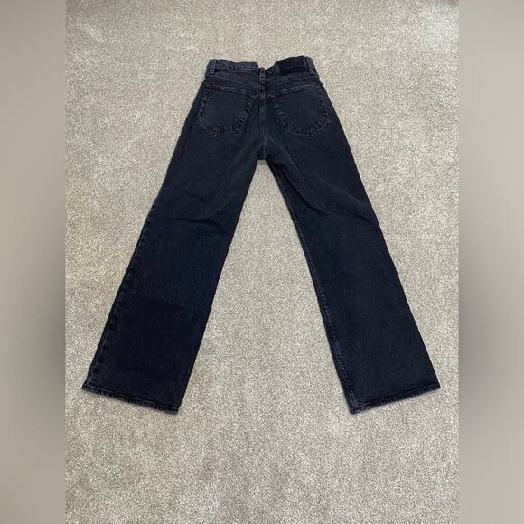 Abercrombie & Fitch the 90s relaxed jeans high rise womens 0/25xs black stretch - Picture 2 of 12
